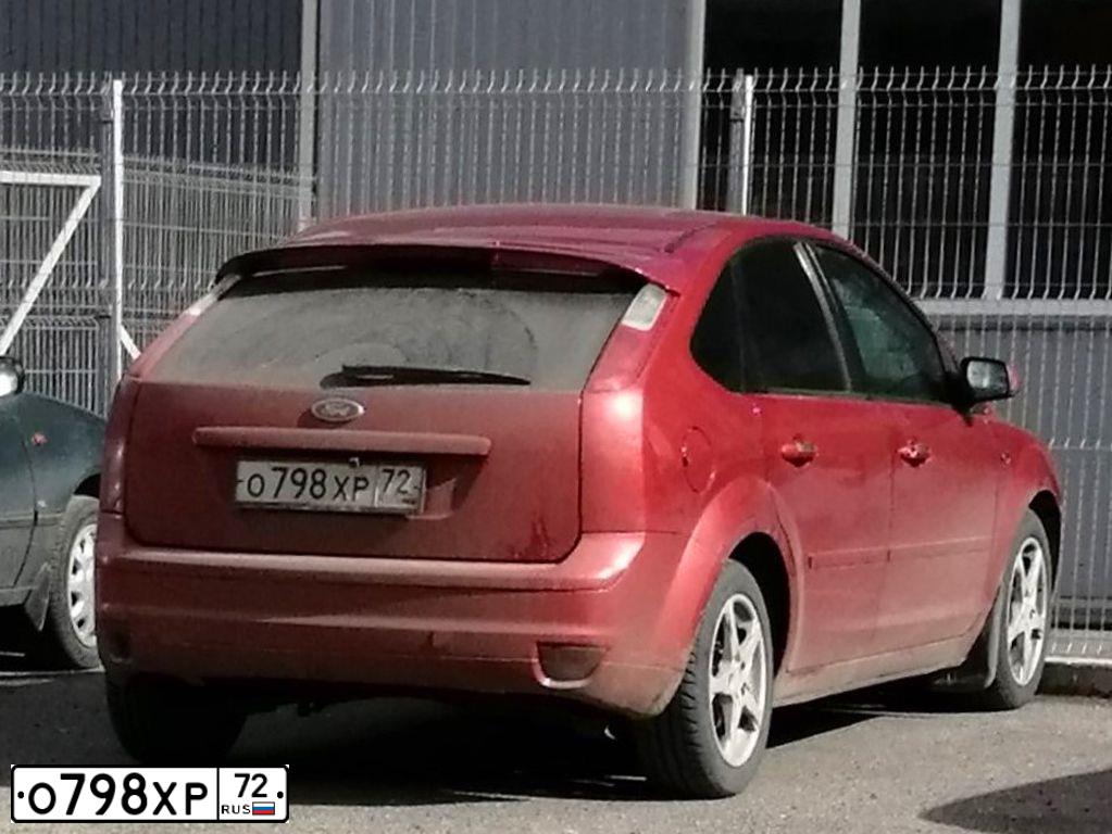 Фото автомобиля FORD FOCUS, 2007 — госномер Е777КХ72. Цвет: КРАСНО ОРАНЖЕВЫЙ