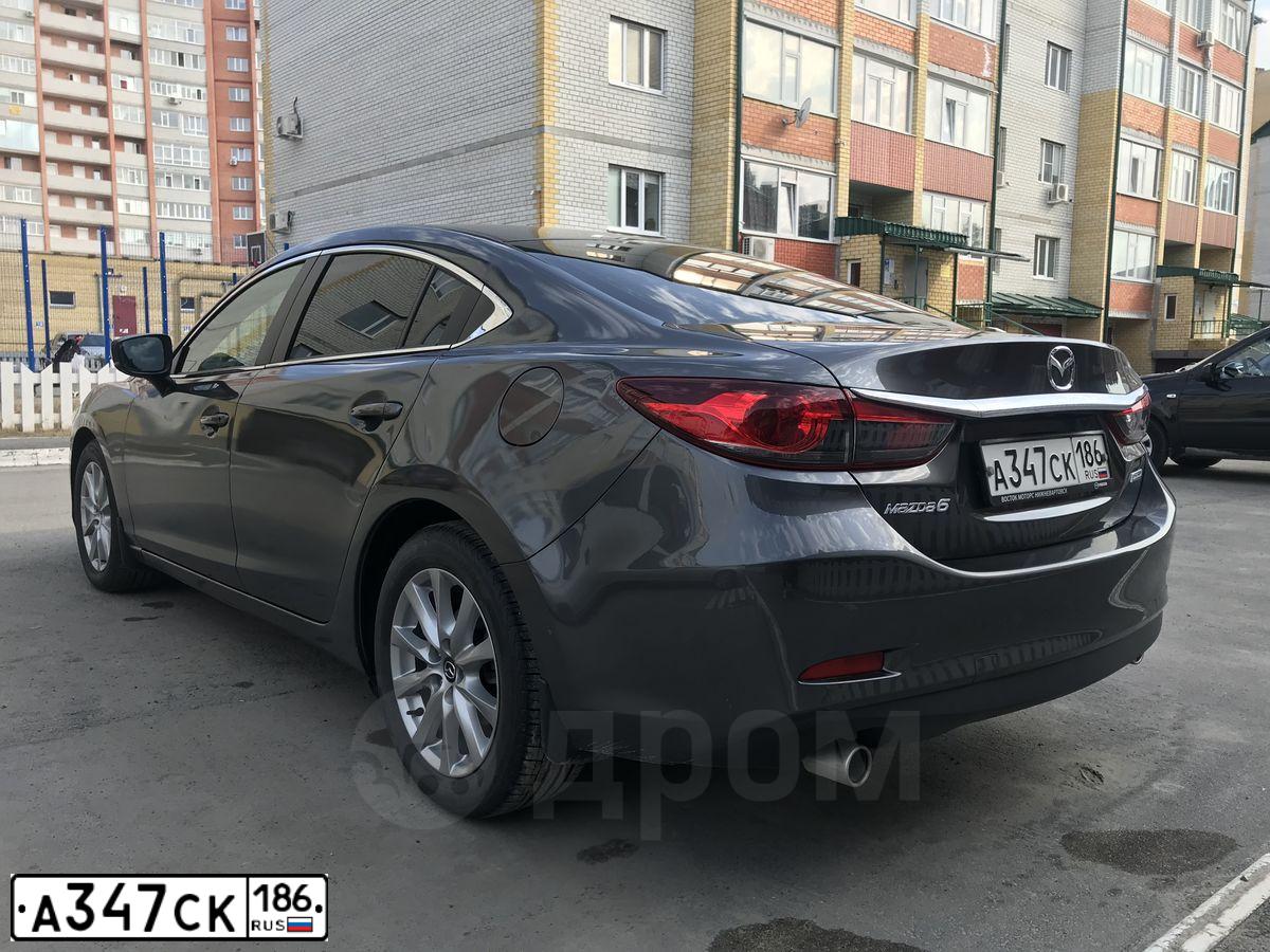 Фото автомобиля MAZDA 6, 2018 — госномер Е763УУ186. Цвет: ТЕМНО-СЕРЫЙ