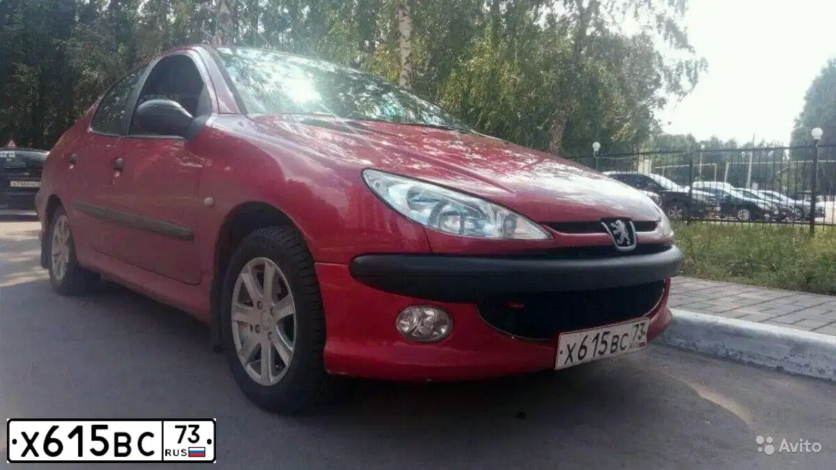 Фото автомобиля PEUGEOT 206, 2009 — госномер К993УР73. Цвет: Красный