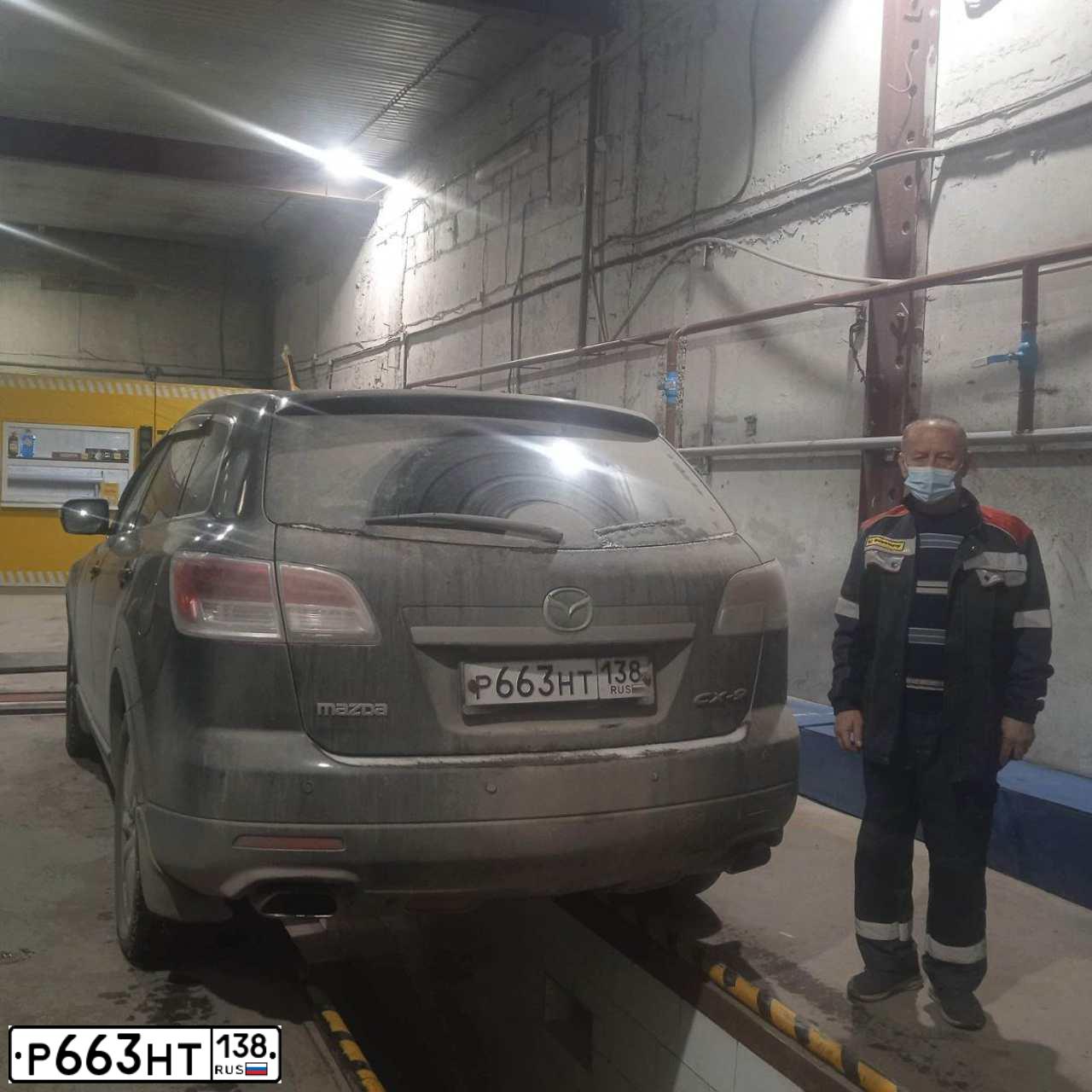 Фото автомобиля MAZDA CX-9, 2008 — госномер Р663НТ138. Цвет: ЧЕРНЫЙ