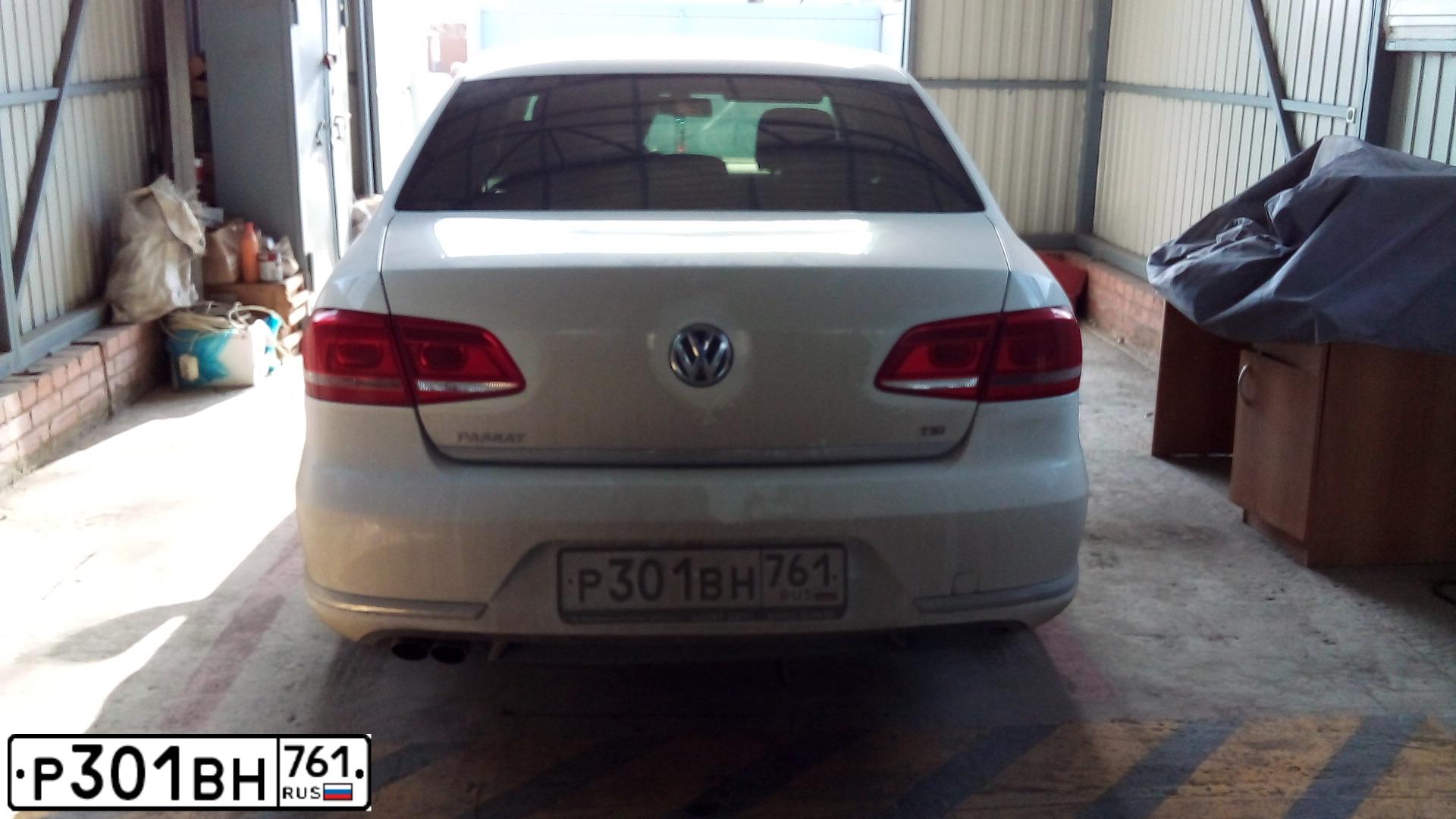 Фото автомобиля VOLKSWAGEN PASSAT, 2012 — госномер Р301ВН761. Цвет: Белый