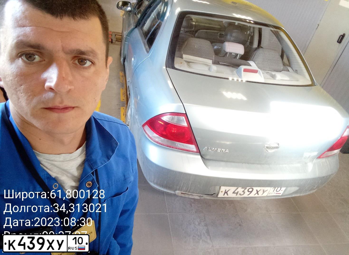 Фото автомобиля NISSAN ALMERA, 2006 — госномер К439ХУ10. Цвет: СЕРО-ЗЕЛЕНЫЙ
