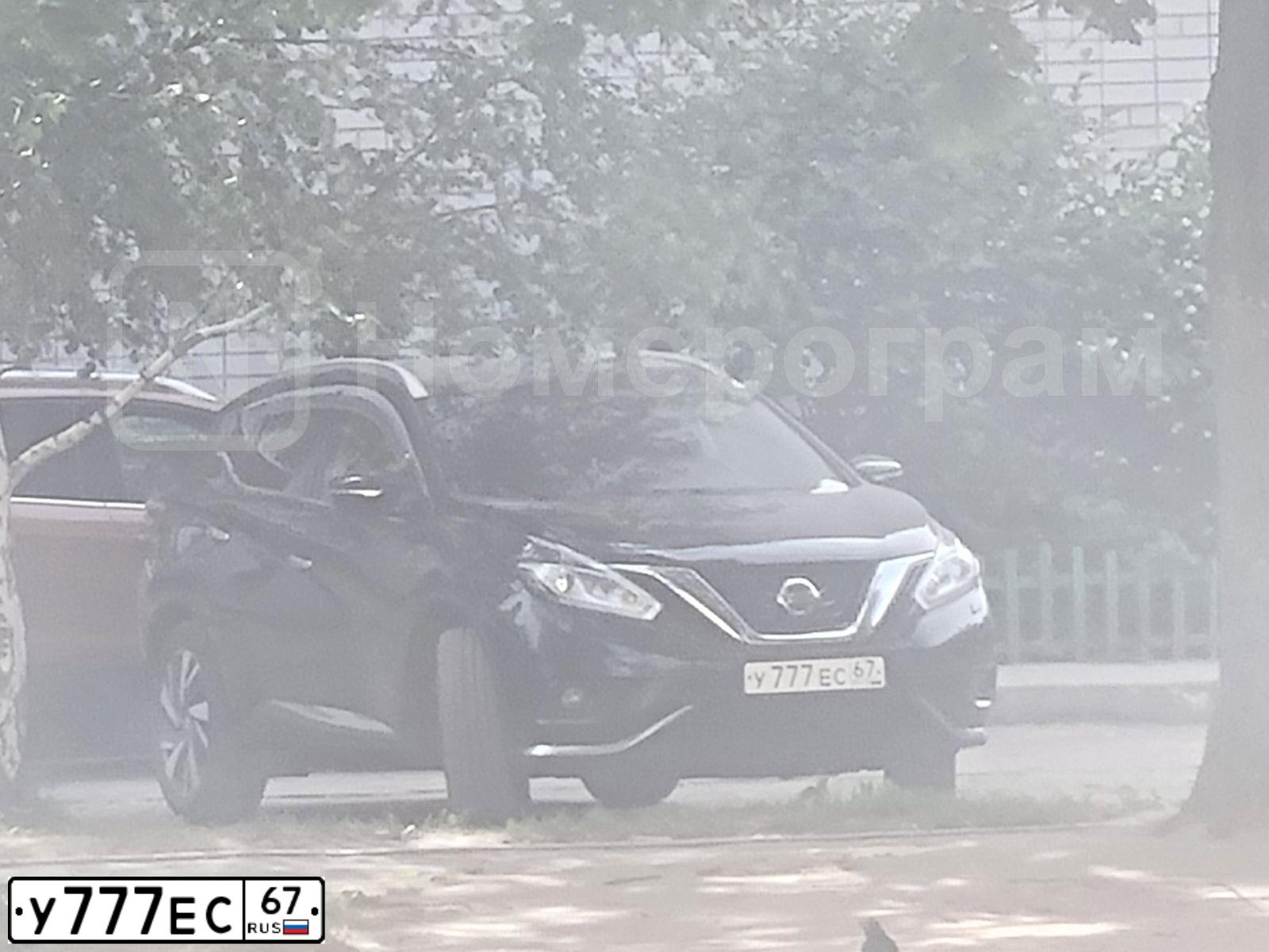 Фото автомобиля NISSAN MURANO, 2011 — госномер У777ЕС67. Цвет: ЧЕРНЫЙ