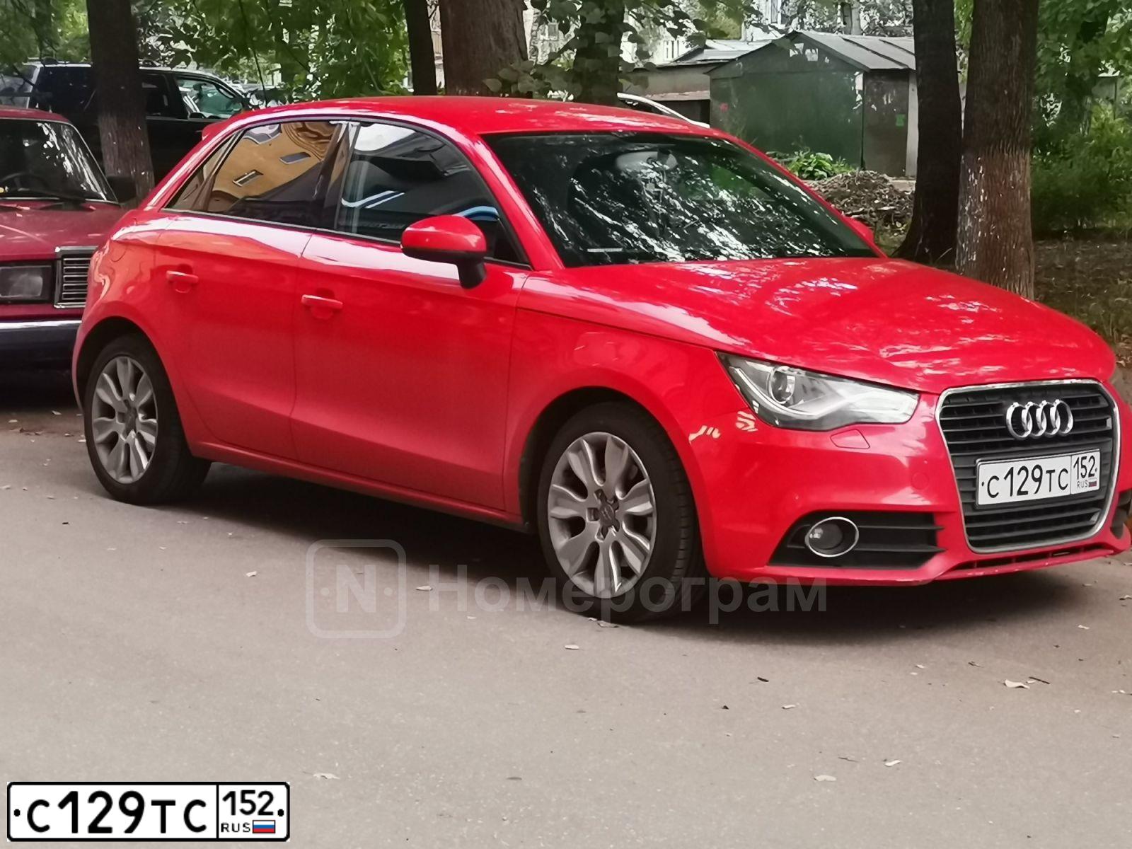 Фото автомобиля AUDI A1 SPORTBACK, 2012 — госномер С129ТС152. Цвет: КРАСНЫЙ