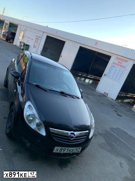 Фото автомобиля OPEL CORSA, 2007 — госномер Р344РМ48. Цвет: ЧЕРНЫЙ