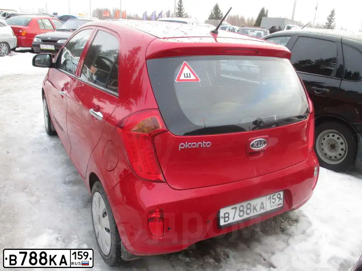 Фото автомобиля KIA PICANTO / MORNING, 2012 — госномер В788КА159. Цвет: КРАСНЫЙ