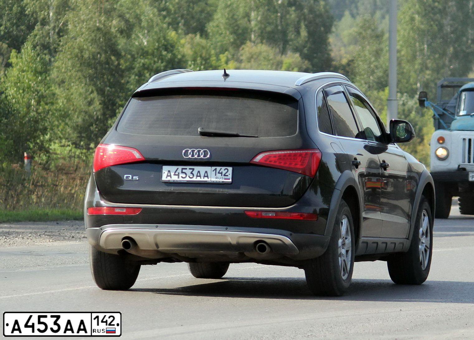 Фото автомобиля AUDI Q5, 2009 — госномер А453АА142. Цвет: ЧЕРНЫЙ