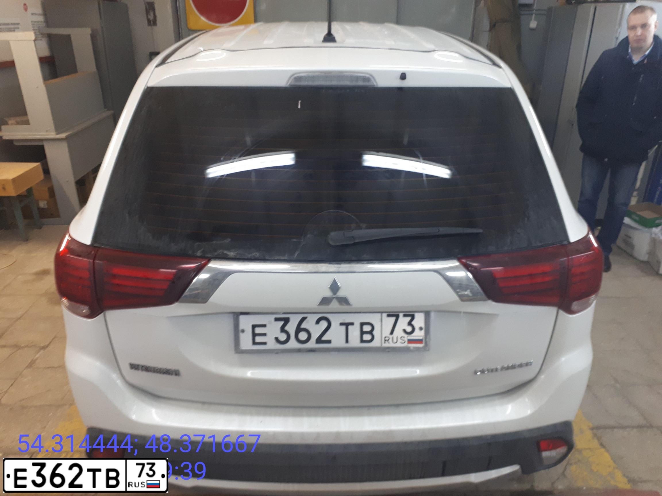 Фото автомобиля MITSUBISHI OUTLANDER, 2016 — госномер Е362ТВ73. Цвет: БЕЛЫЙ