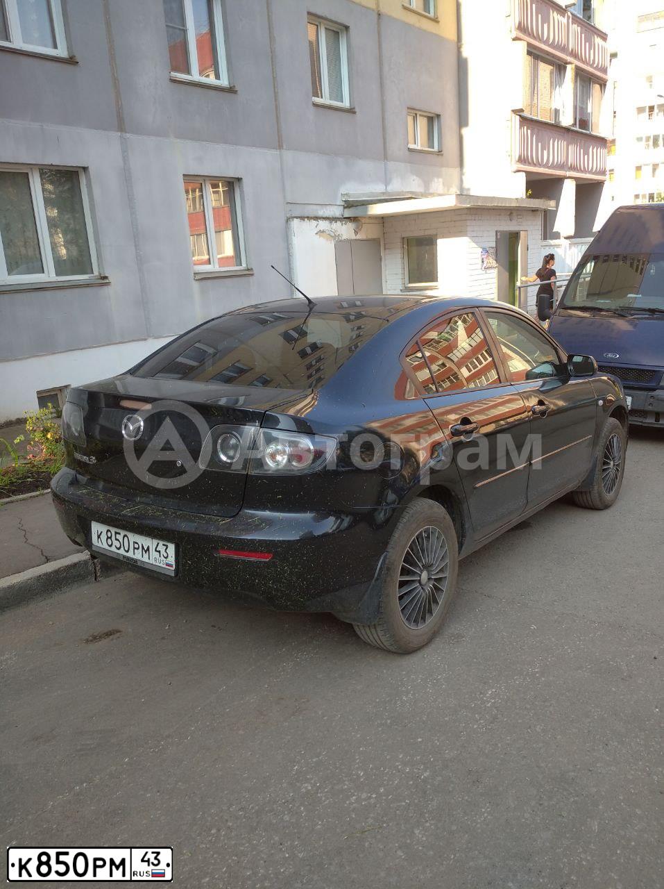 Фото автомобиля MAZDA A 3, 2007 — госномер К850РМ43. Цвет: ЧЕРНЫЙ
