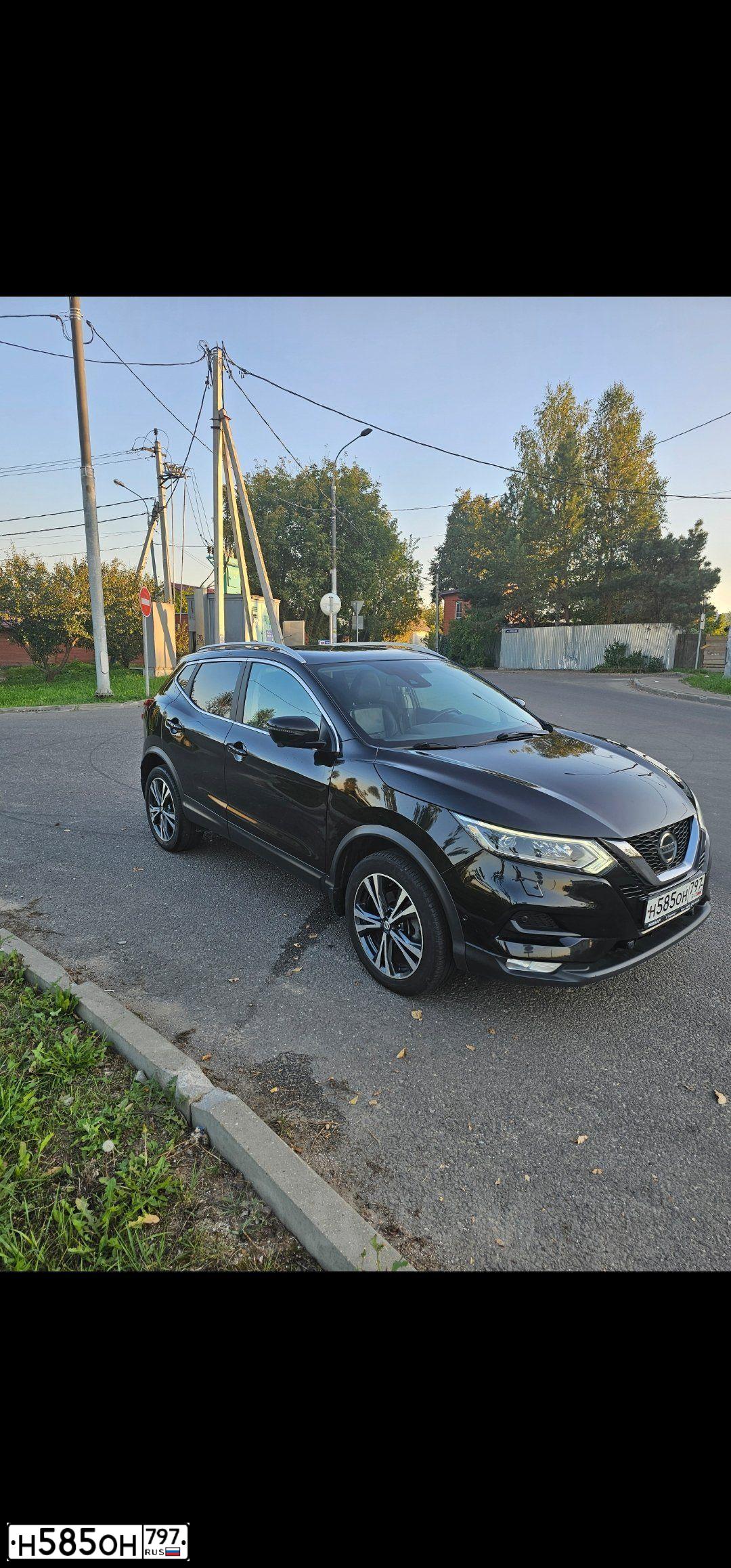 Фото автомобиля NISSAN QASHQAI, 2019 — госномер Н585ОН797. Цвет: ЧЕРНЫЙ
