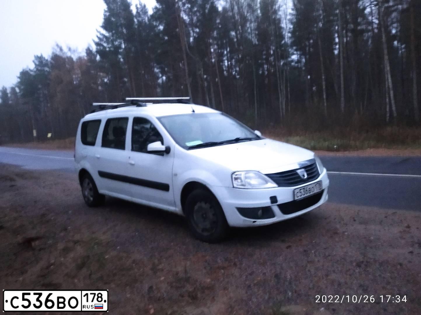 Фото автомобиля DACIA LOGAN, 2010 — госномер С536ВО178. Цвет: БЕЛЫЙ