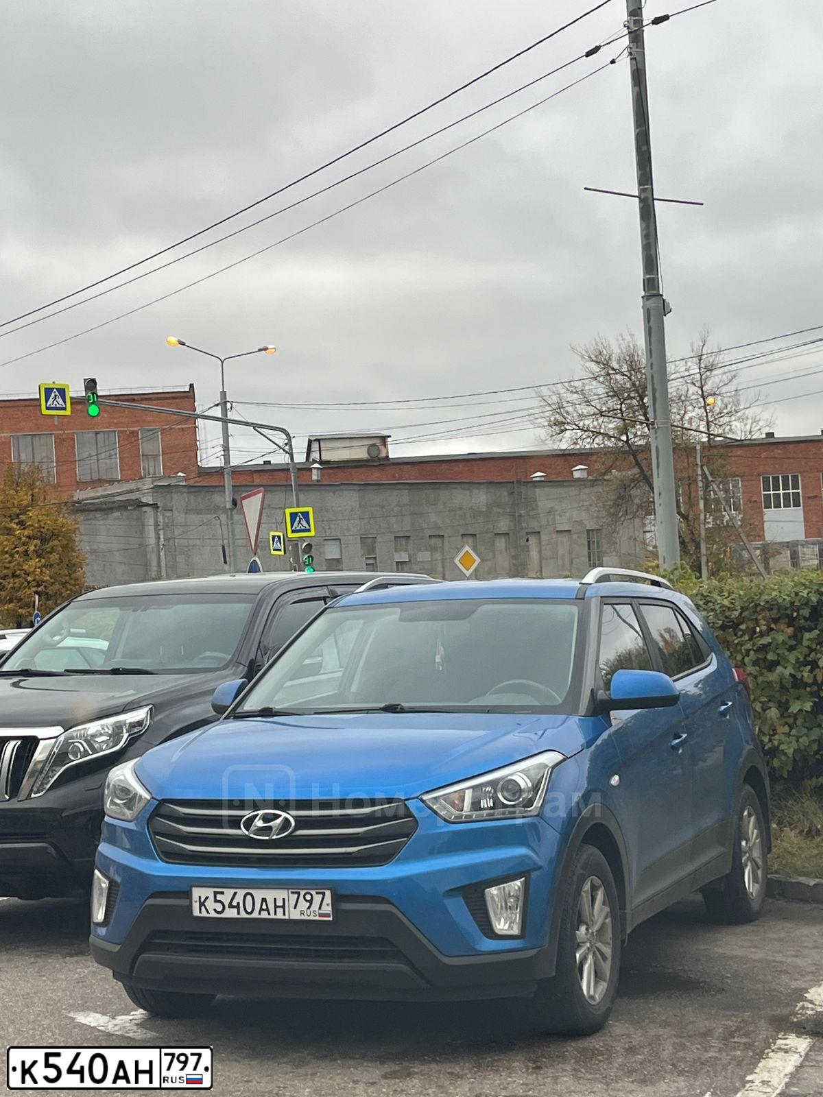 Фото автомобиля HYUNDAI CRETA, 2017 — госномер К540АН797. Цвет: синий