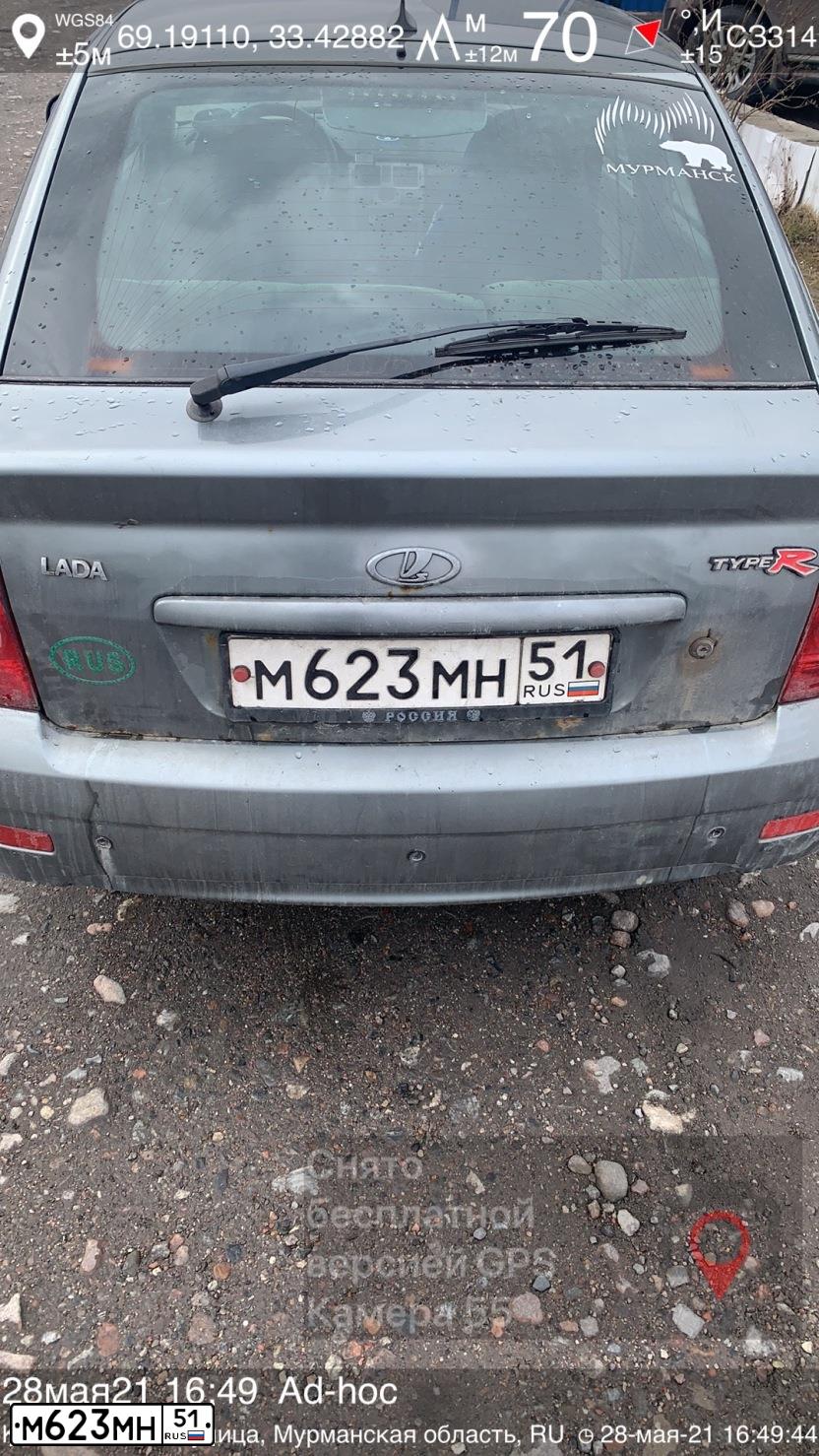 Фото автомобиля LADA 2172 PRIORA, 2008 — госномер М623МН51. Цвет: СРЕДНИЙ СЕРО-ЗЕЛЕНЫЙ МЕТАЛЛИК