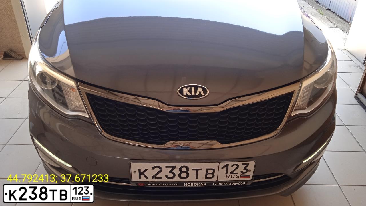 Фото автомобиля KIA RIO, 2017 — госномер К238ТВ123. Цвет: ТЕМНО-СЕРЫЙ