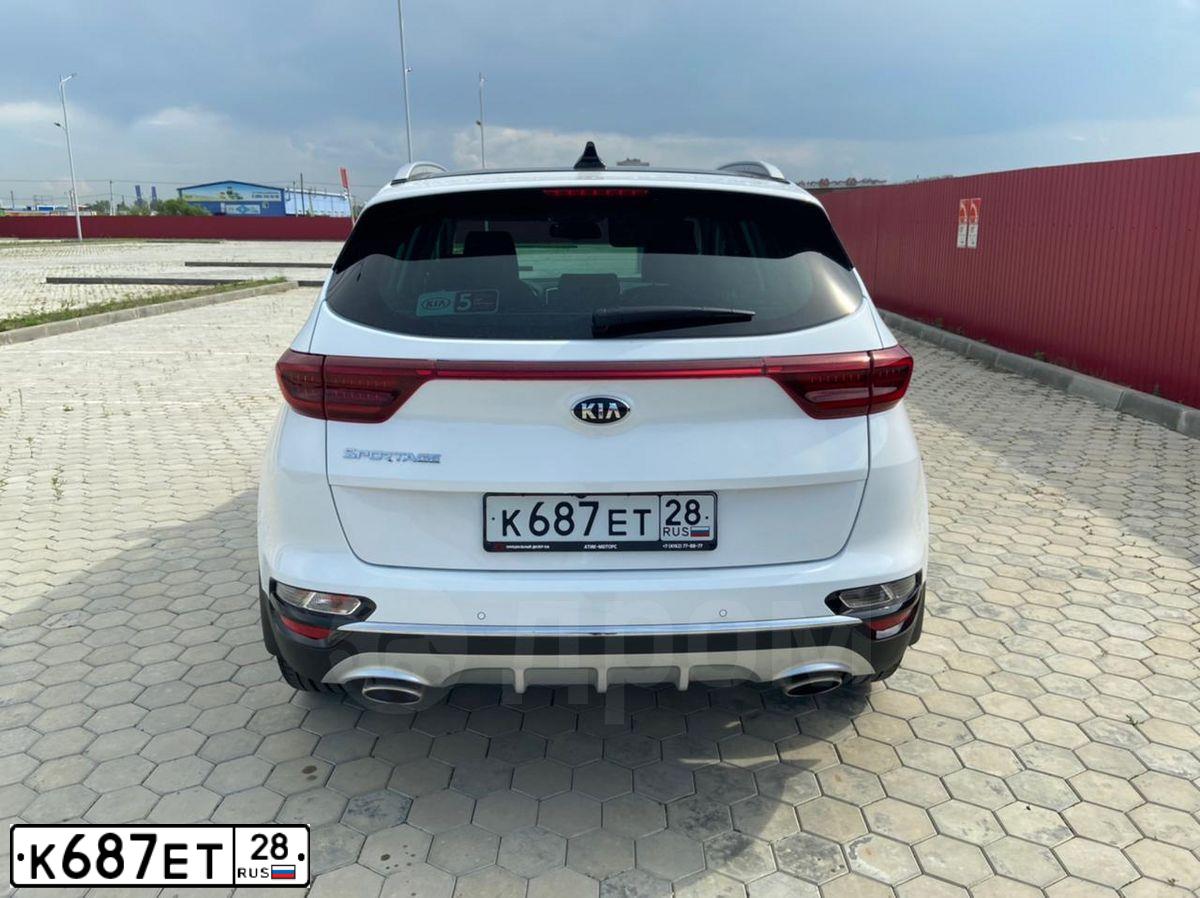 Фото автомобиля KIA SPORTAGE, 2019 — госномер Н227МС142. Цвет: Белый