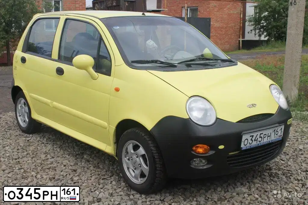 Фото автомобиля CHERY S21, 2007 — госномер Е812ТУ193. Цвет: ЖЁЛТЫЙ