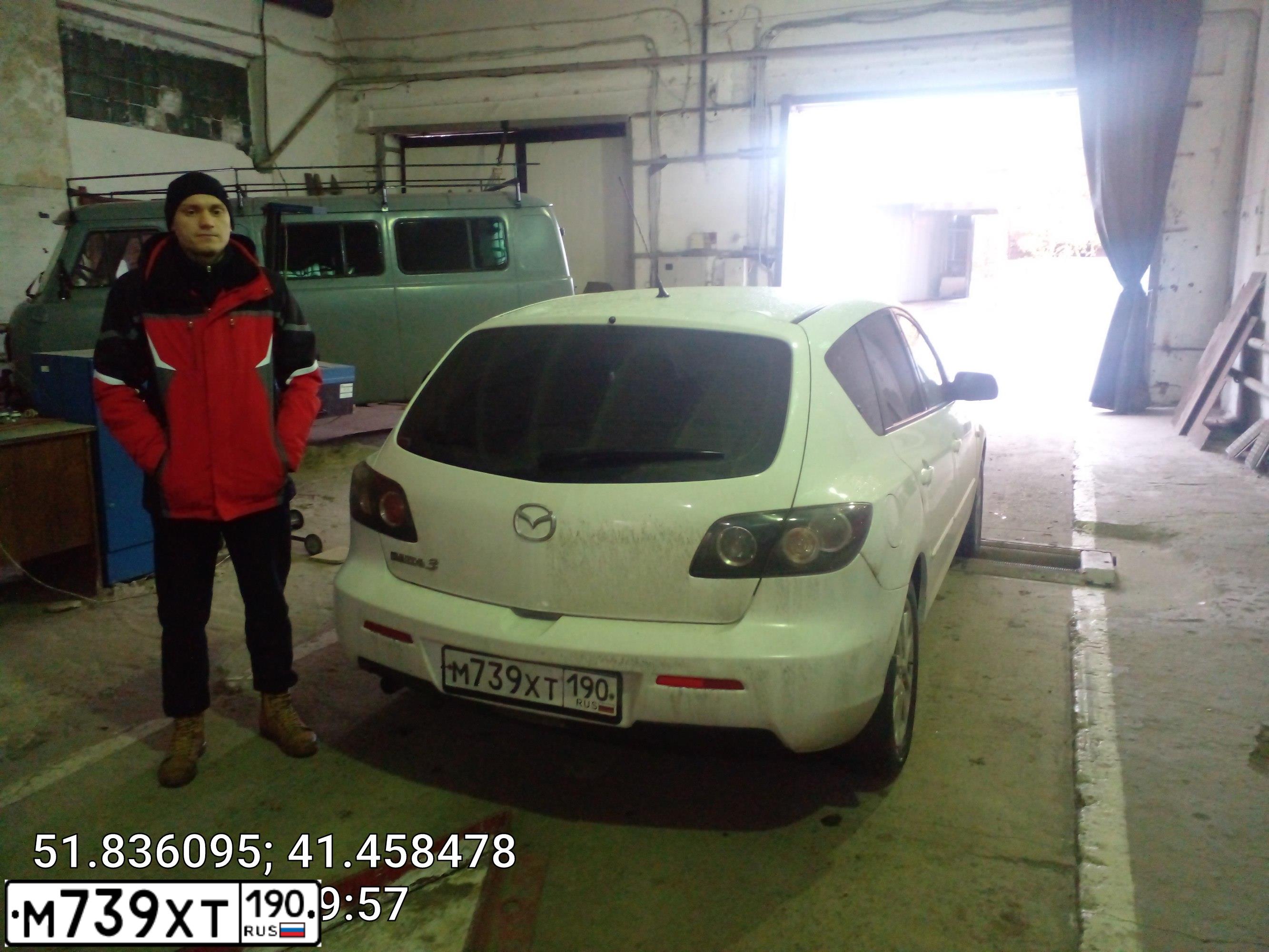 Фото автомобиля MAZDA 3, 2007 — госномер Р022МВ68. Цвет: Белый