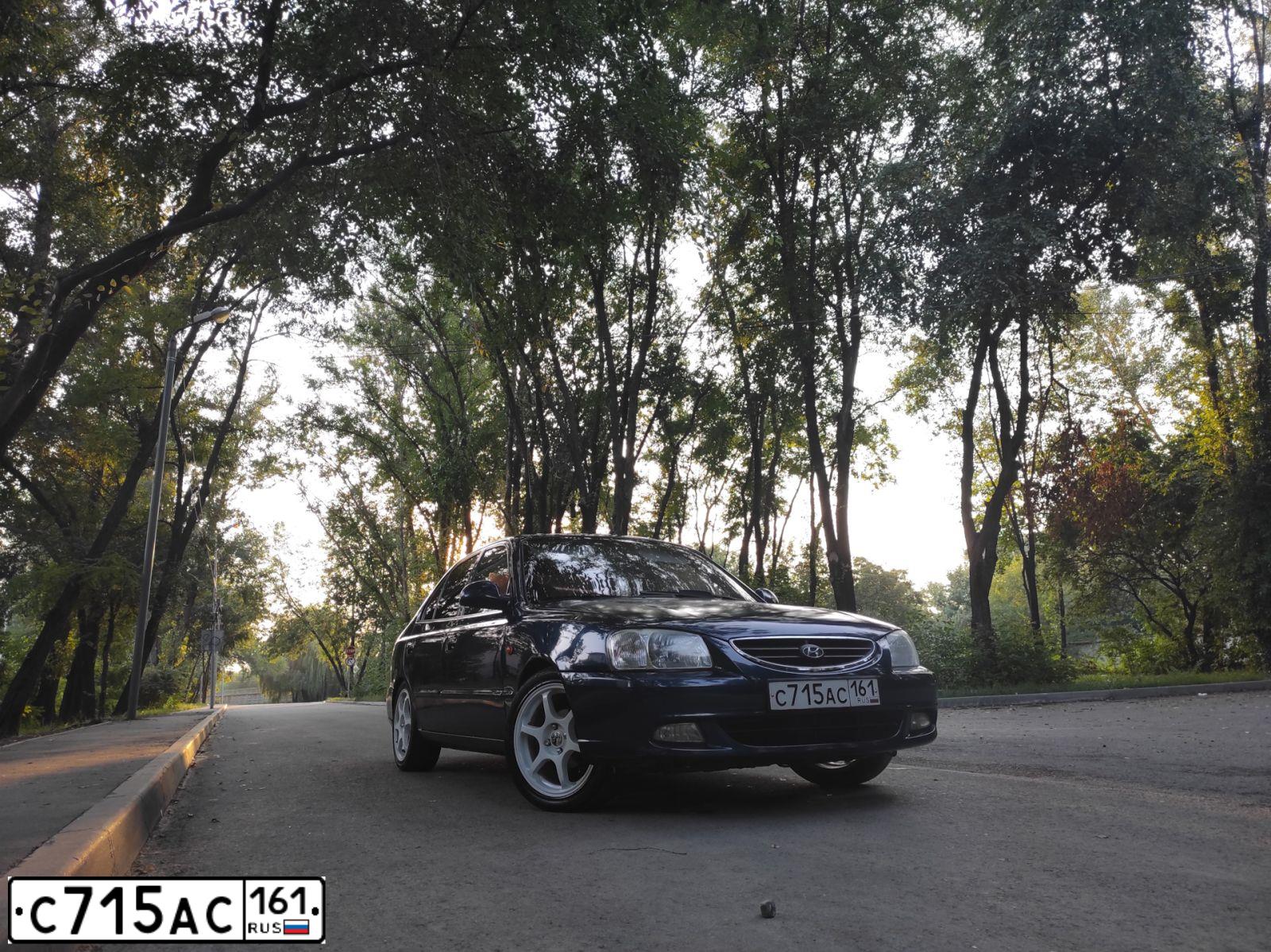 Фото автомобиля TAGAZ ACCENT, 2008 — госномер С715АС161. Цвет: синий