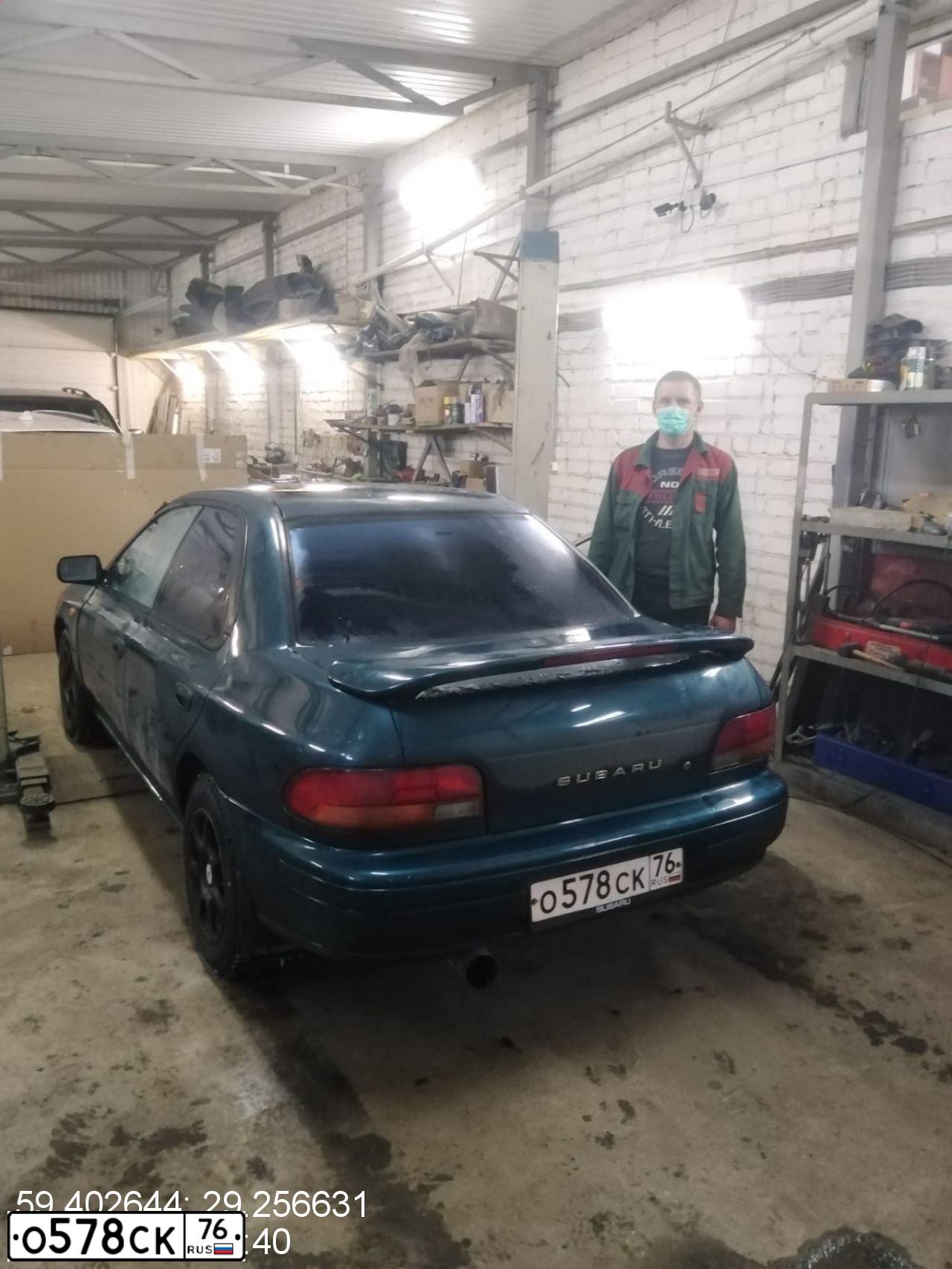 Фото автомобиля SUBARU IMPREZA, 1995 — госномер К770УР76. Цвет: ЗЕЛЕНЫЙ