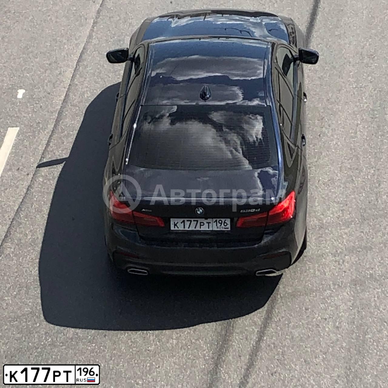 Фото автомобиля BMW SERIE 5, 2018 — госномер К177РТ196. Цвет: ЧЕРНЫЙ
