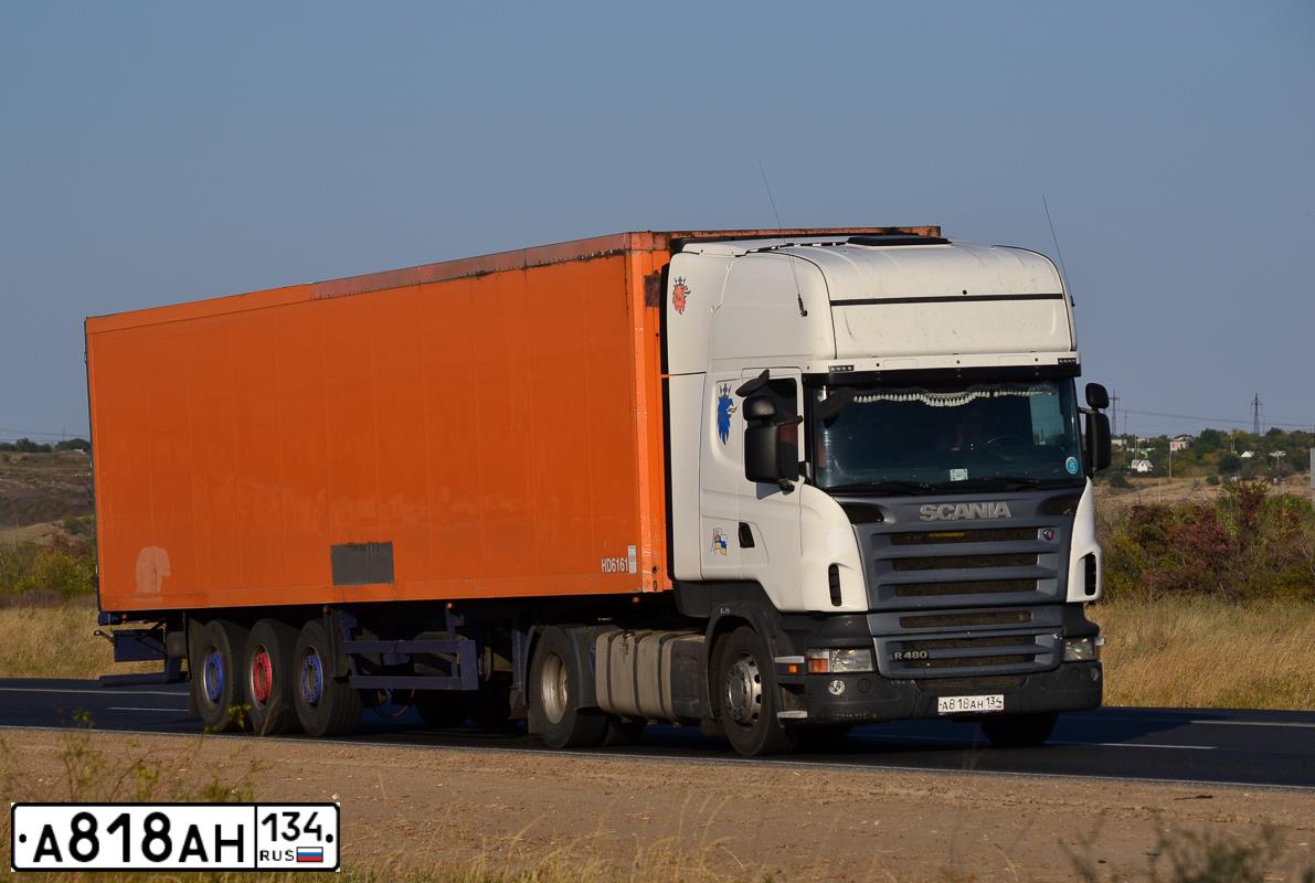 Фото автомобиля SCANIA SERIE R /4X2/, 2009 — госномер А818АН134. Цвет: БЕЛЫЙ