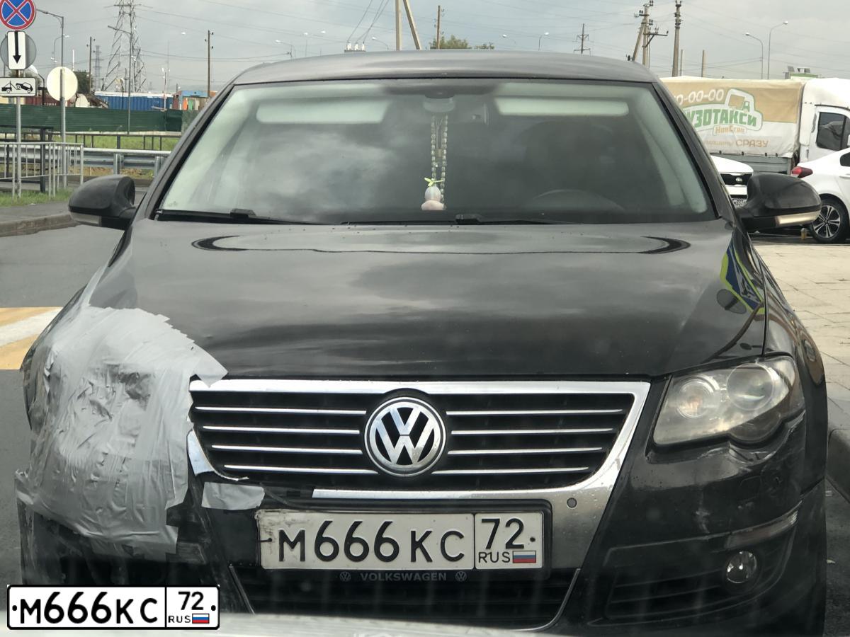 Фото автомобиля VOLKSWAGEN PASSAT, 2006 — госномер М666КС72. Цвет: ЧЕРНЫЙ