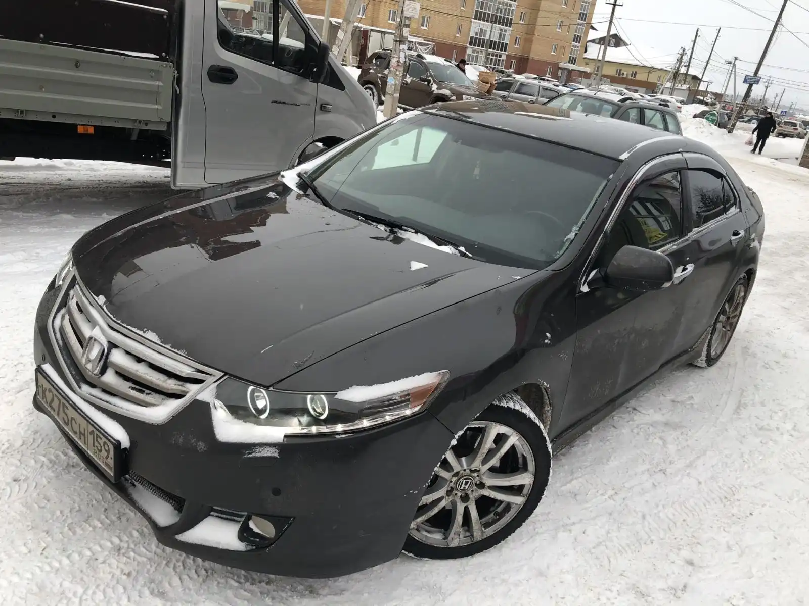 Фото автомобиля HONDA ACCORD, 2008 — госномер К275СН159. Цвет: ТЕМНО СЕРЫЙ