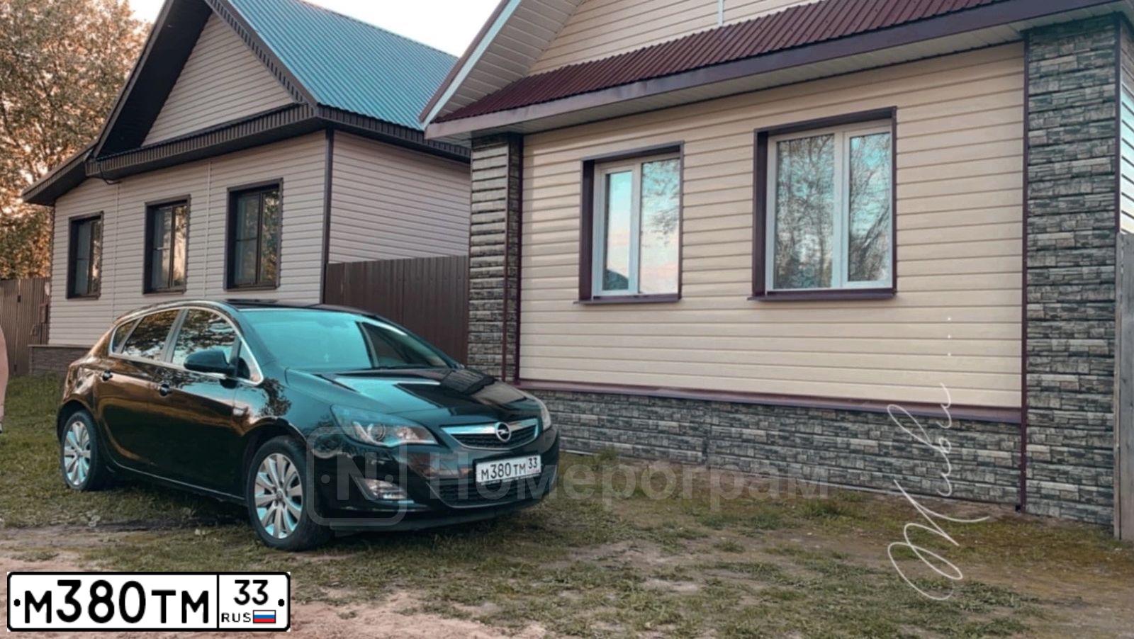 Фото автомобиля OPEL ASTRA, 2010 — госномер М380ТМ33. Цвет: ЧЕРНЫЙ