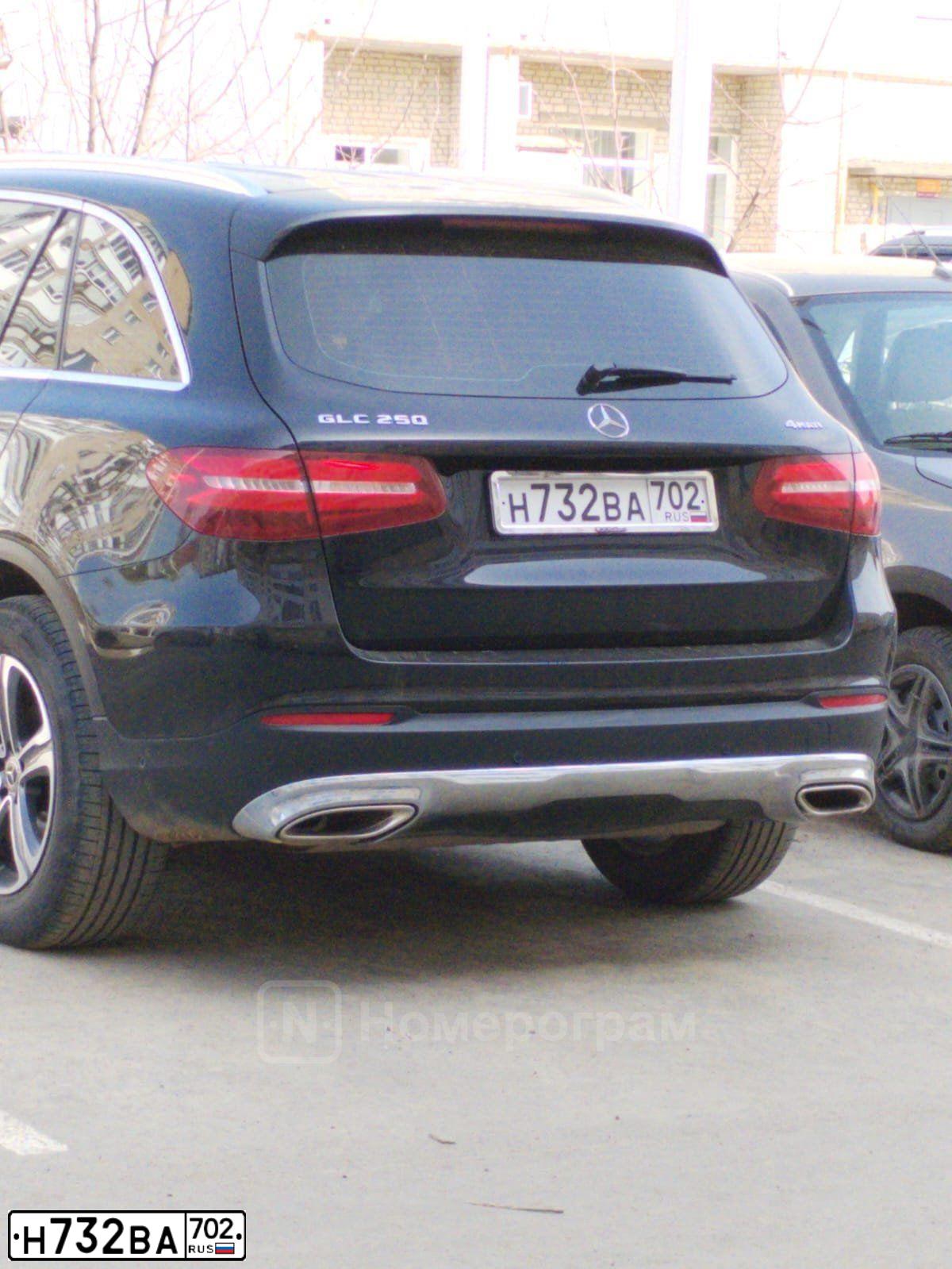 Фото автомобиля MERCEDES GLC-KLASSE, 2017 — госномер Н732ВА702. Цвет: ЧЕРНЫЙ