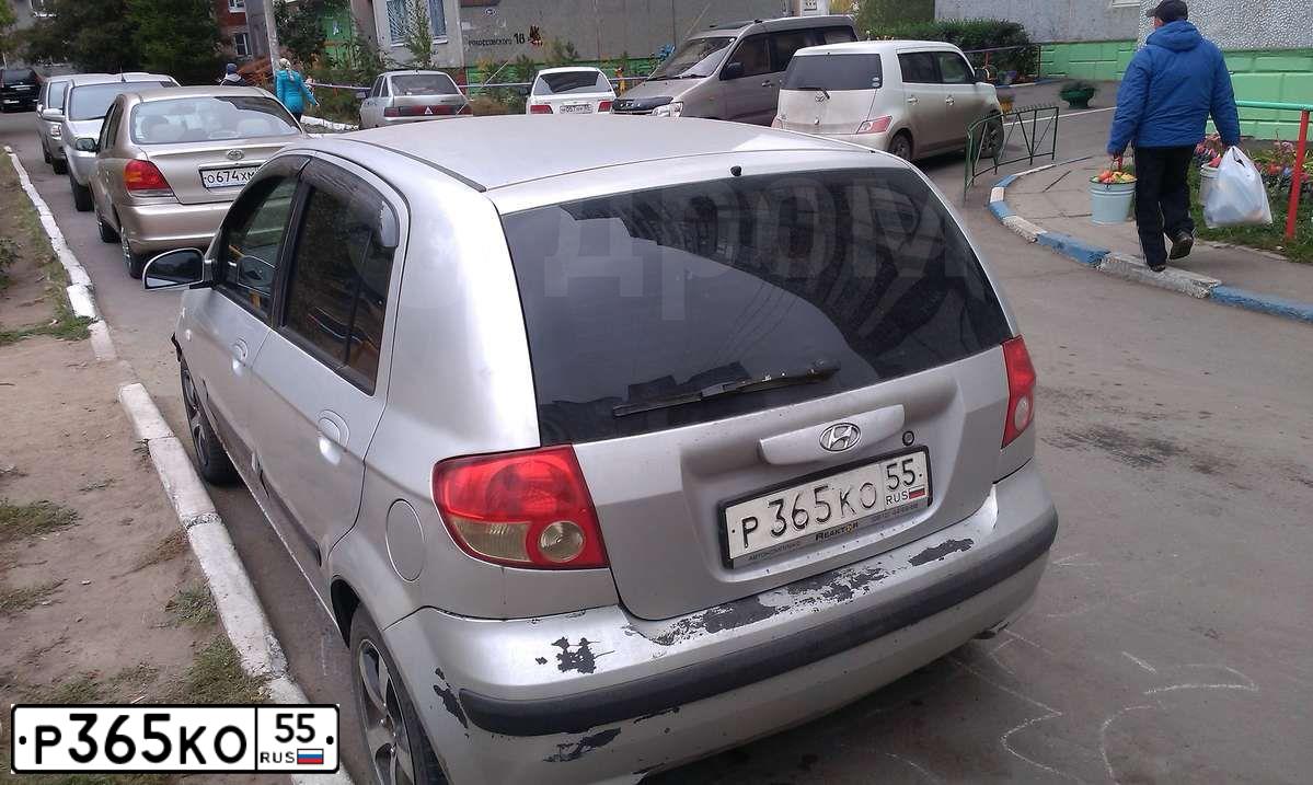 Фото автомобиля HYUNDAI GETZ, 2004 — госномер Р365КО55. Цвет: СЕРЕБРИСТЫЙ