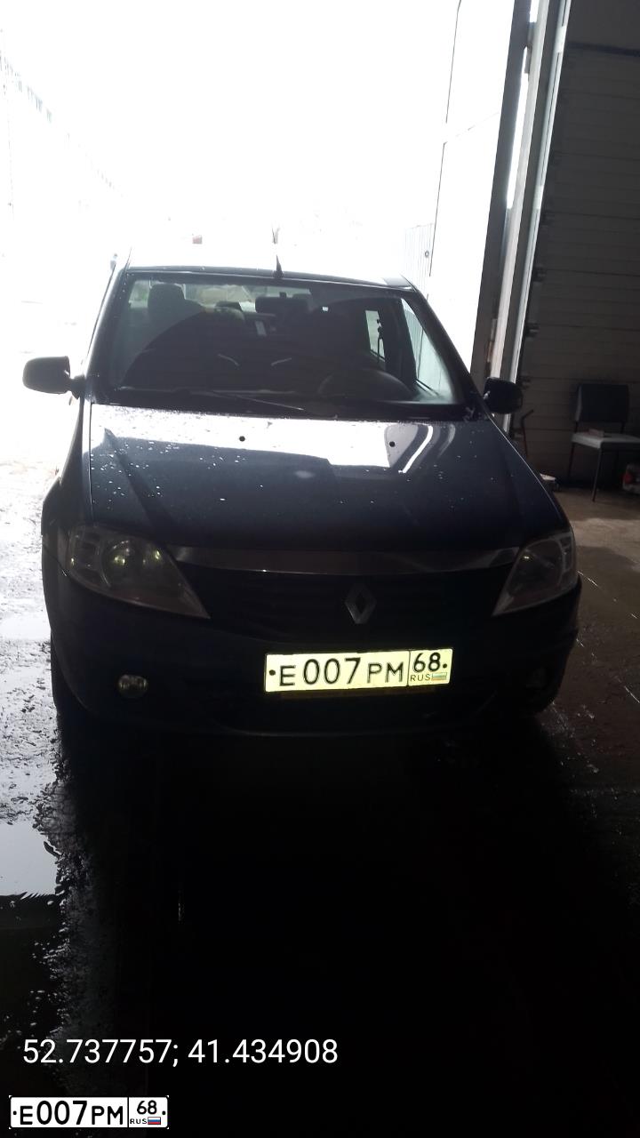 Фото автомобиля RENAULT LOGAN, 2011 — госномер О251ТУ68. Цвет: синий