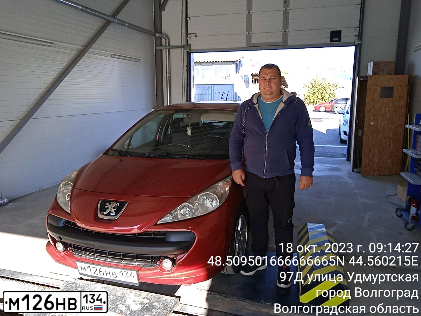 Фото автомобиля PEUGEOT 207, 2006 — госномер Е900ВА134. Цвет: Красный