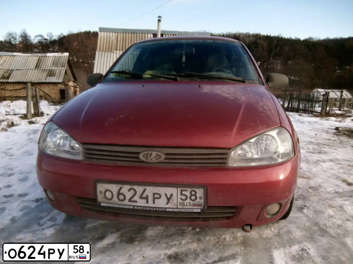 Фото автомобиля LADA 1119 KALINA, 2007 — госномер О624РУ58. Цвет: СЕРЕБРИСТО-КРАСНЫЙ