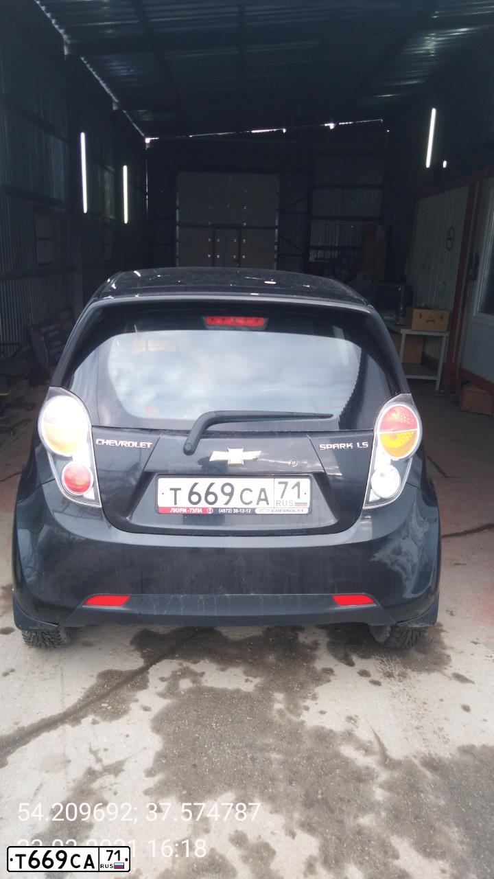 Фото автомобиля CHEVROLET SPARK, 2012 — госномер Т669СА71. Цвет: ЧЕРНЫЙ