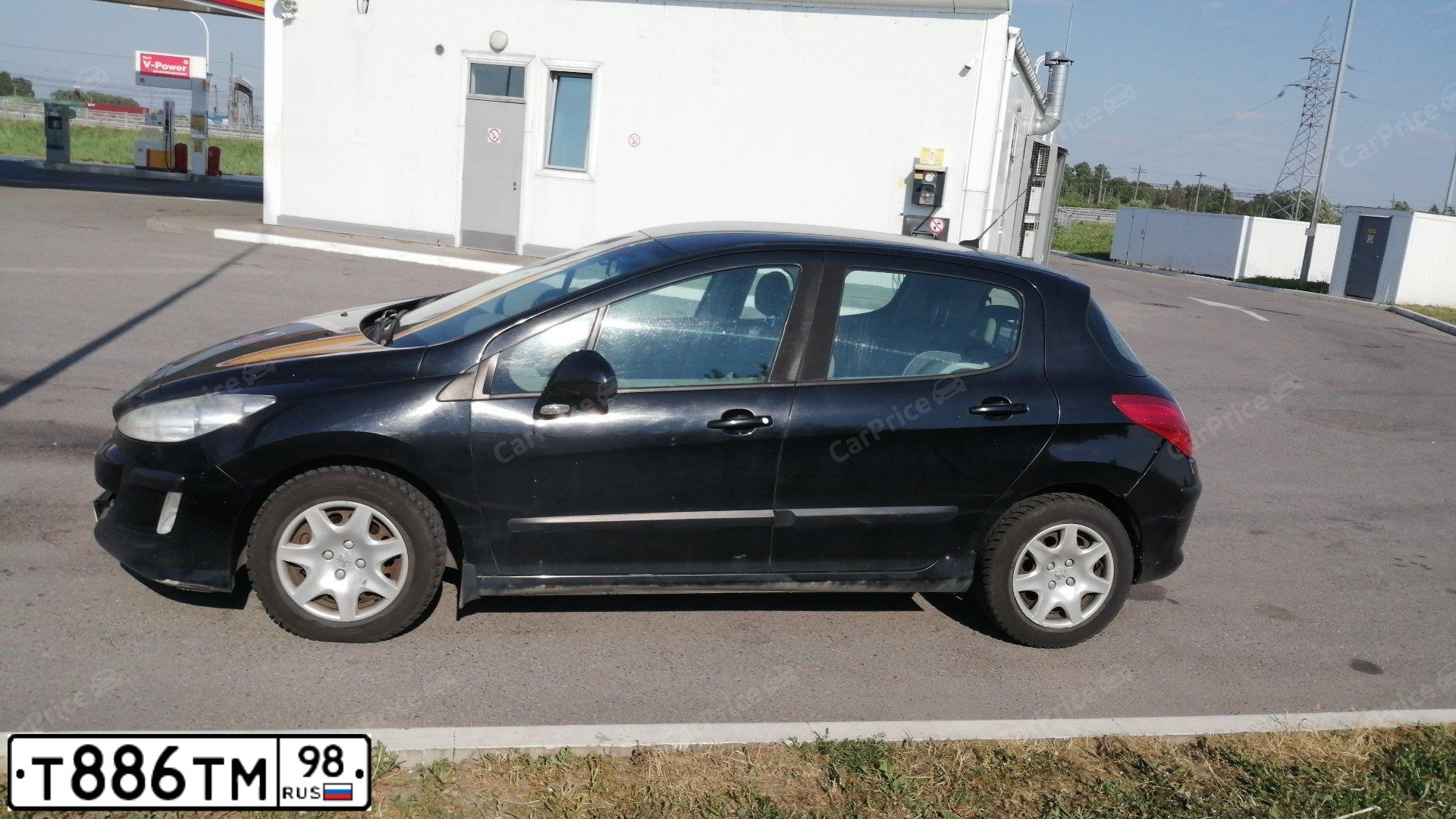 Фото автомобиля PEUGEOT 308, 2008 — госномер Т886ТМ98. Цвет: ЧЕРНЫЙ