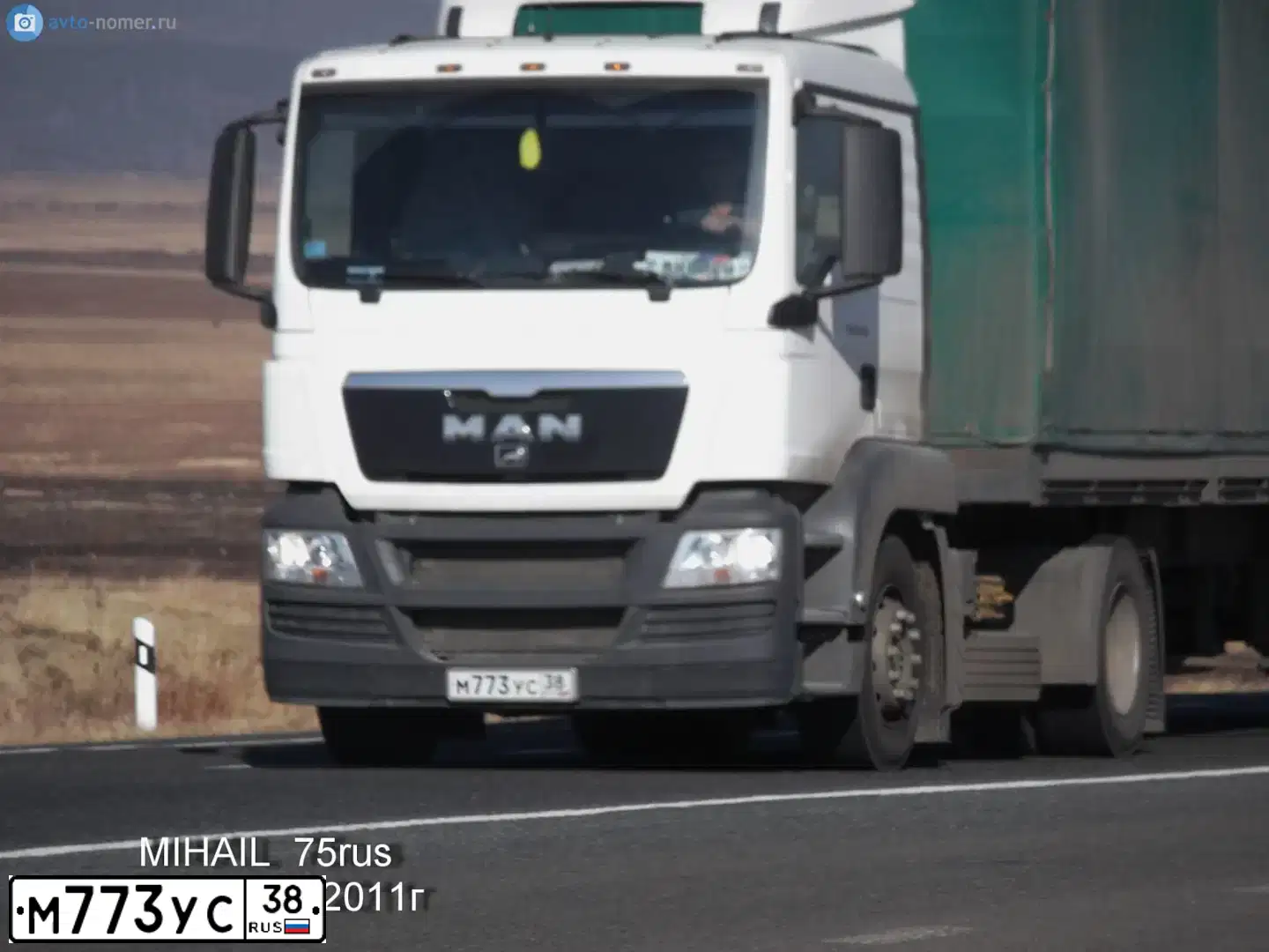 Фото автомобиля MAN TGS, 2011 — госномер М773УС38. Цвет: БЕЛЫЙ