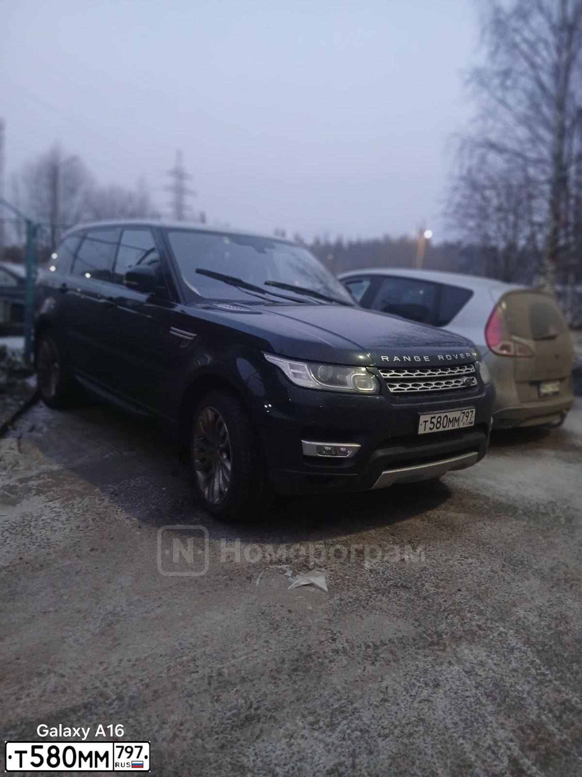 Фото автомобиля LANDROVER RANGE ROVER SPORT, 2015 — госномер Т580ММ797. Цвет: ЧЕРНО-СИНИЙ