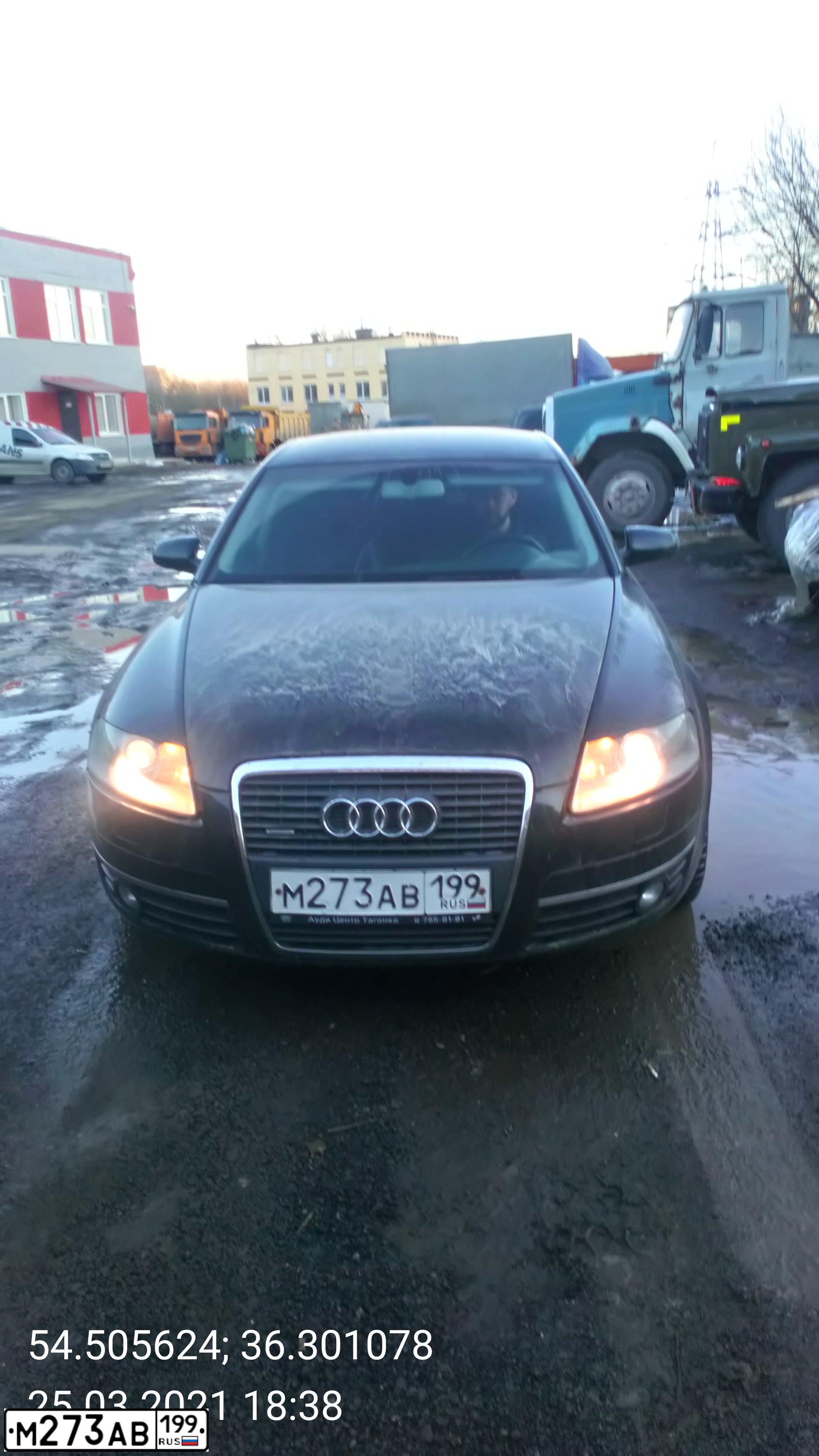 Фото автомобиля AUDI A6, 2007 — госномер Р274АЕ40. Цвет: ЧЕРНЫЙ
