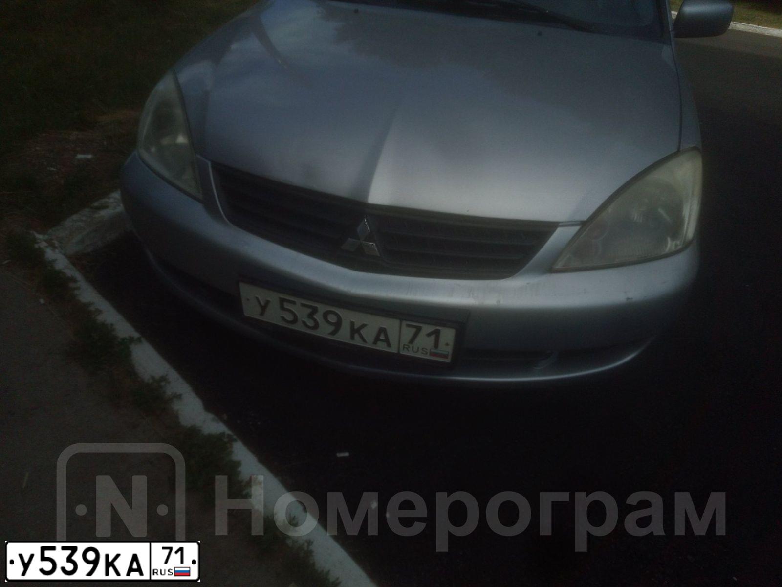 Фото автомобиля MITSUBISHI LANCER, 2007 — госномер У539КА71. Цвет: СЕРЕБРИСТЫЙ
