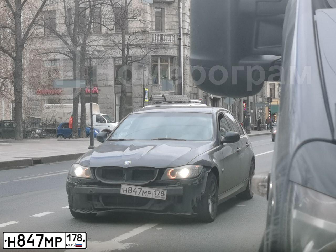Фото автомобиля BMW SERIE 3, 2011 — госномер Н847МР178. Цвет: ЧЕРНЫЙ