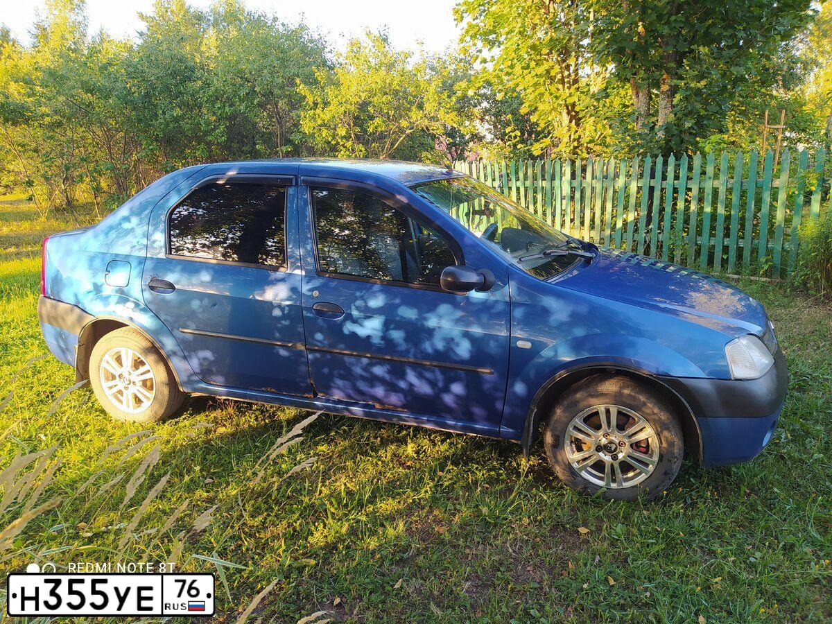 Фото автомобиля RENAULT T LOGAN, 2006 — госномер Н355УЕ76. Цвет: синий