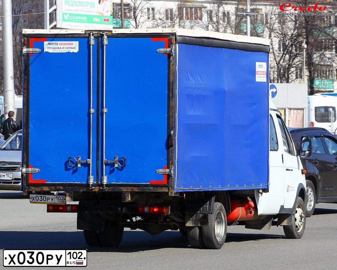 Фото автомобиля GAZ 3302 GAZEL, 2019 — госномер Х030РУ102. Цвет: БЕЛЫЙ