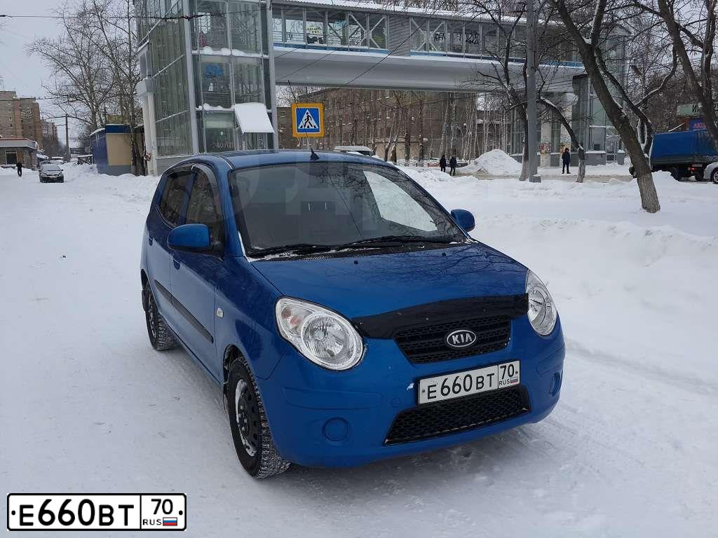 Фото автомобиля KIA PICANTO / MORNING, 2009 — госномер Х820ОА124. Цвет: синий