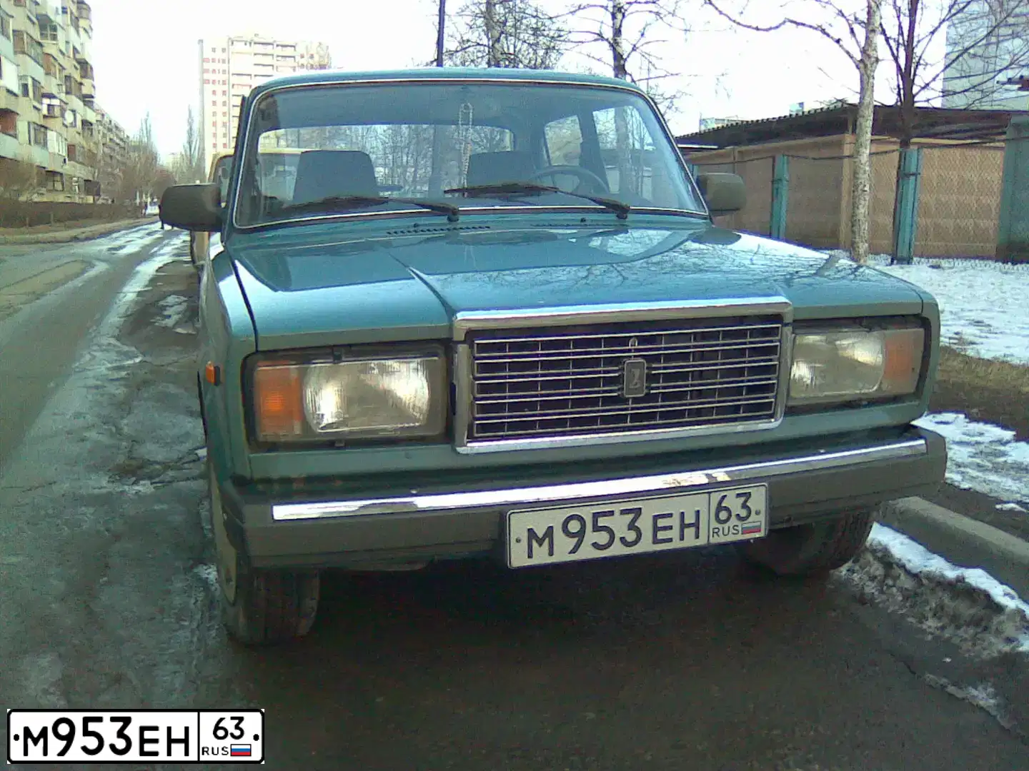 Фото автомобиля VAZ ВАЗ21074, 2005 — госномер М953ЕН63. Цвет: СЕРО СИНИЙ