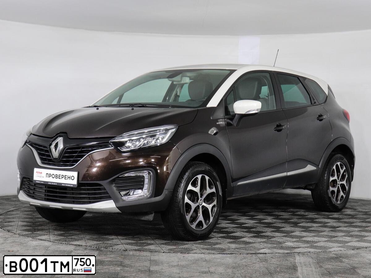 Фото автомобиля RENAULT KAPTUR, 2018 — госномер В001ТМ750. Цвет: КОРИЧНЕВЫЙ СВЕТЛО-БЕЖЕВЫЙ