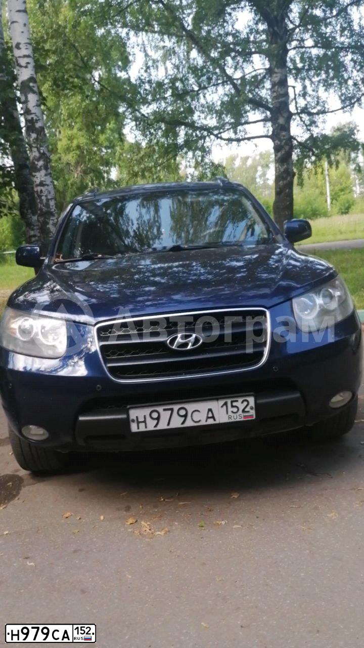 Фото автомобиля HYUNDAI SANTA FE, 2007 — госномер Е080ВО152. Цвет: синий