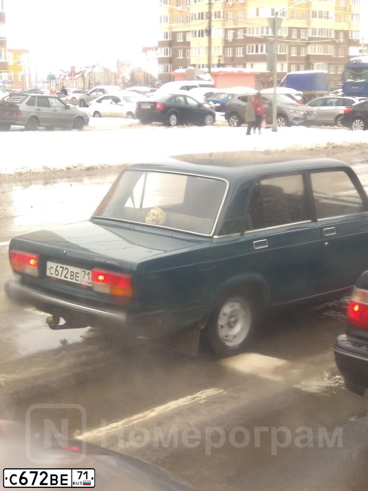 Фото автомобиля LADA 2107, 2002 — госномер С672ВЕ71. Цвет: СИНЕ-ЗЕЛЕНЫЙ