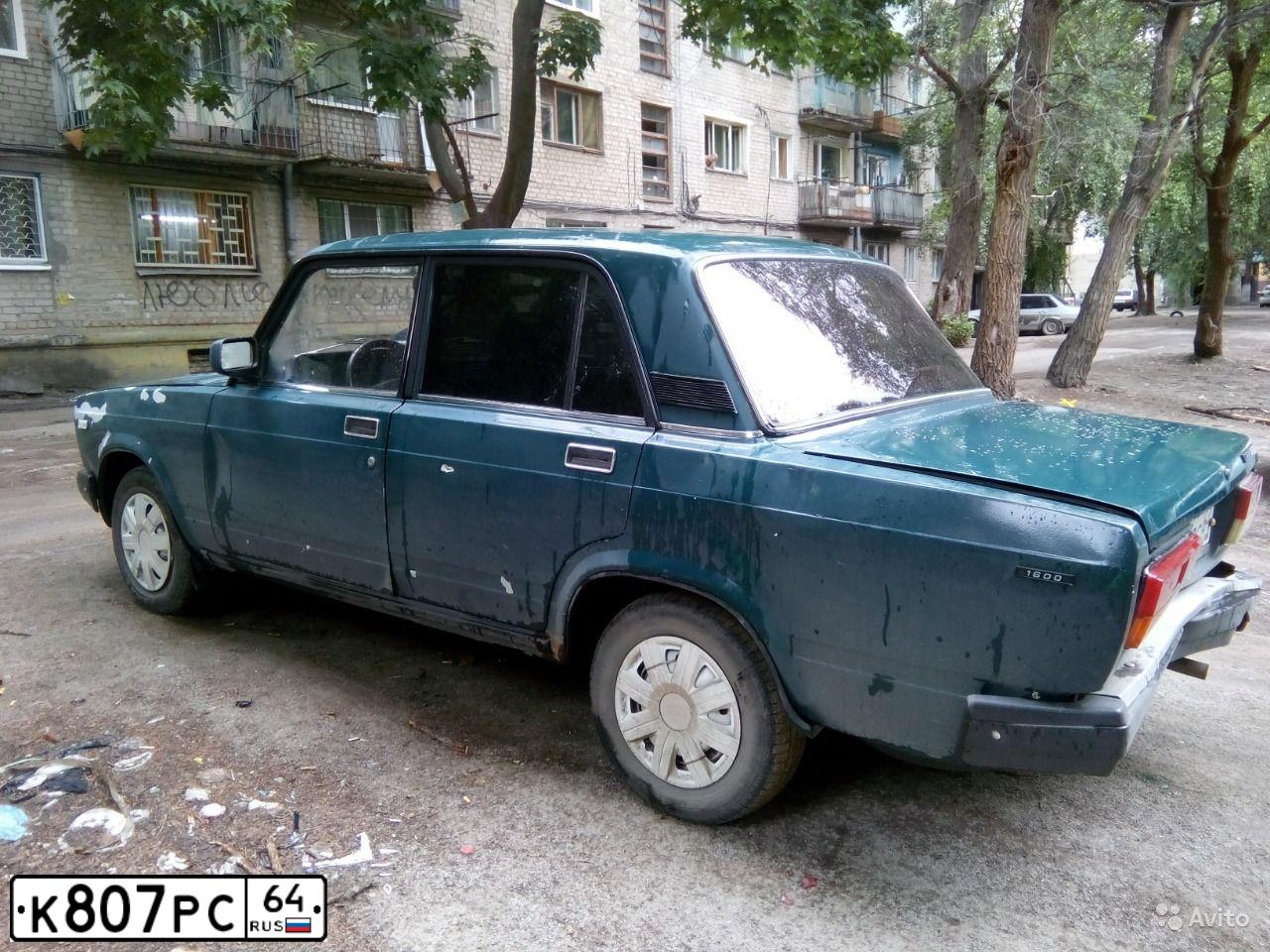 Фото автомобиля LADA 2107, 1997 — госномер К137ЕО64. Цвет: СИНЕ ЗЕЛЕНЫЙ