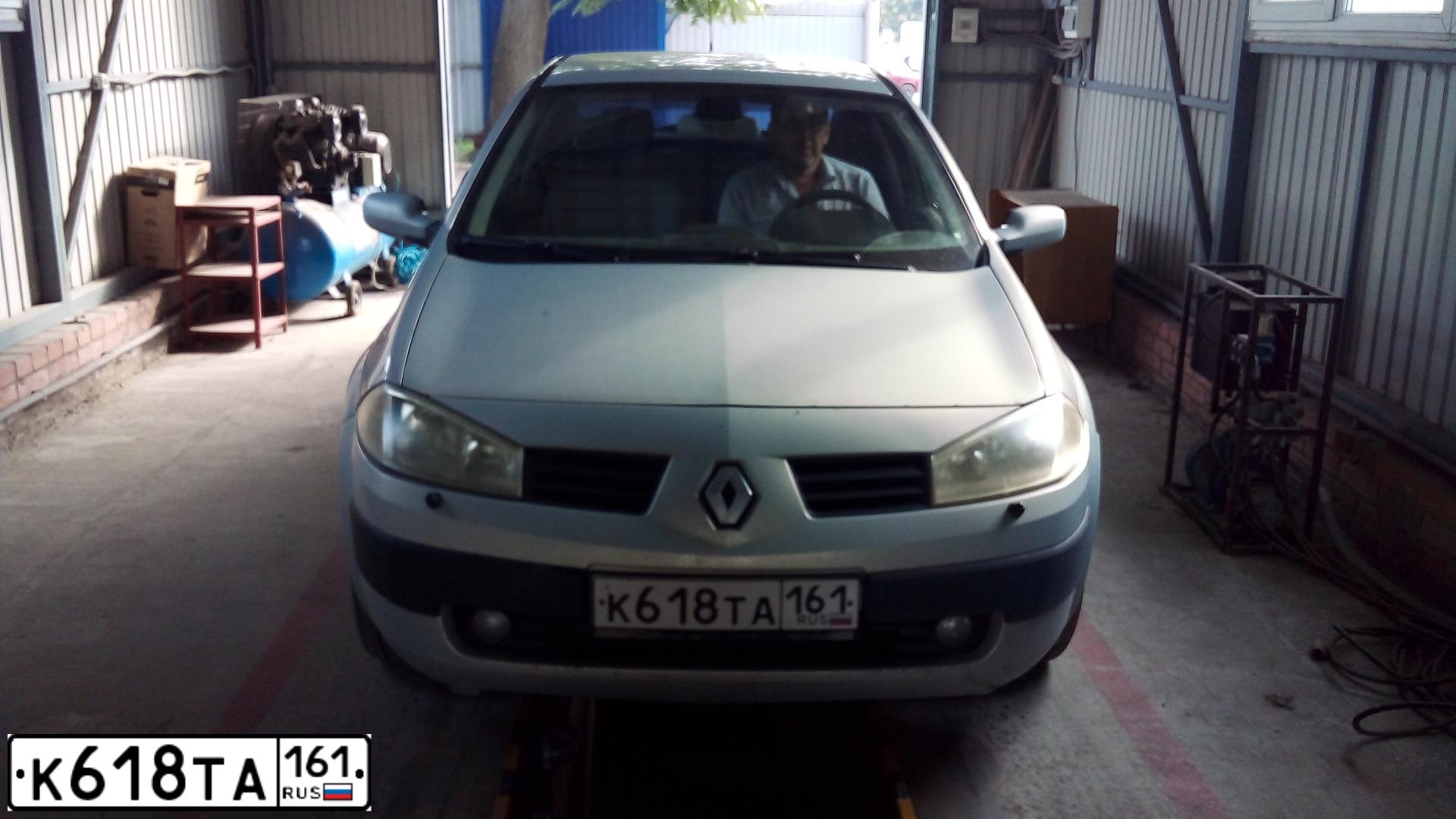 Фото автомобиля RENAULT MEGANE, 2004 — госномер К618ТА161. Цвет: СВЕТЛО-СЕРО ГОЛУБОЙ