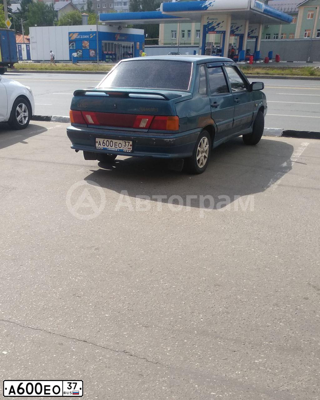 Фото автомобиля LADA 2115 SAMARA, 2005 — госномер А600ЕО37. Цвет: сине-зеленый